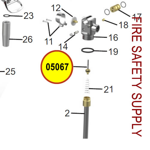 Amerex 05067 Valve Stem Assembly Brass 150