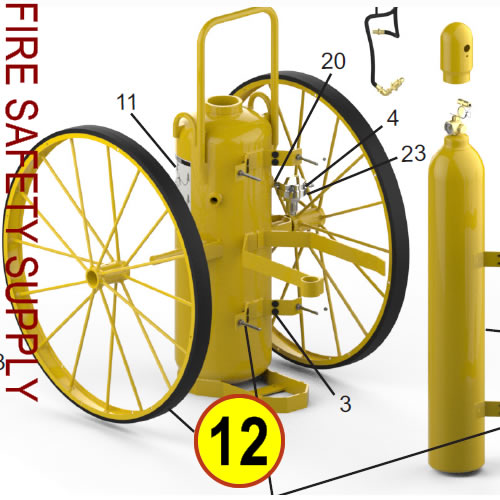 Amerex 10917 Wheel Assembly 36 X 2.5 Rubber Yellow