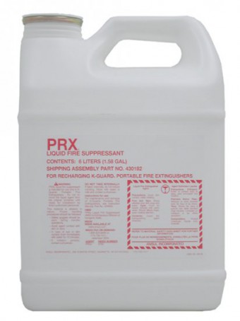 430182 - ANSUL PRX liquid fire suppressant agent 1.59 gallon (6 Liter) is effective on fires in restaurant ventilating equipment-hoods and duct work as well as a variety of cooking appliances.