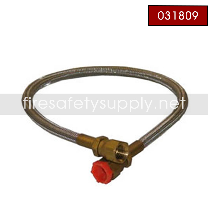 Ansul 031809 Actuation Hose, Swivel, Stainless Braided, 16 in.