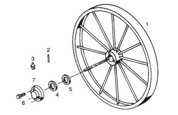 WheelAssemblyPartsModel150-A_BPre19613HoleBolt-OnHubcap