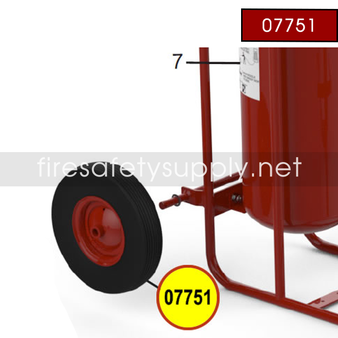 Amerex 07751 Wheel Assembly 16.0 Red Semi-Pneumatic with Hardware