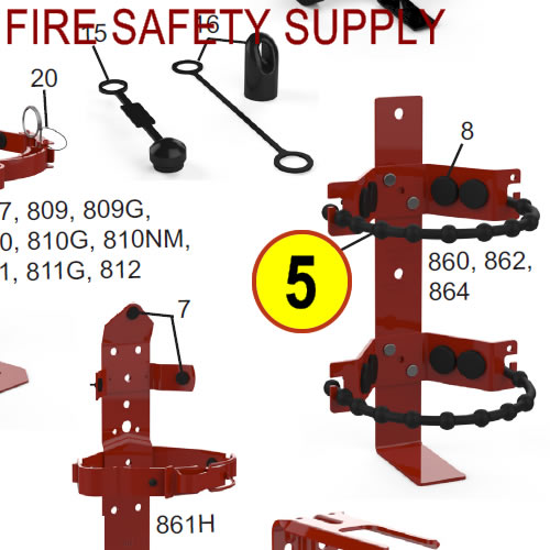 Amerex 860 Heavy Duty Rubber Strap Bracket Red