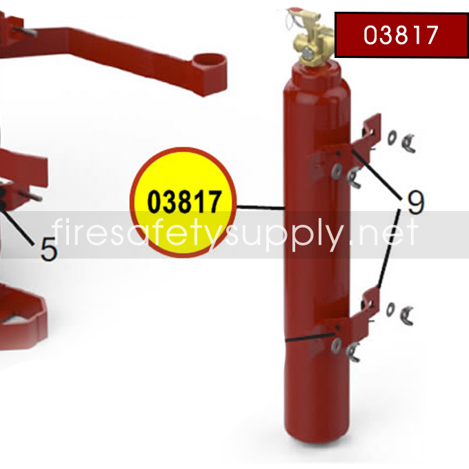 Amerex 03817 Cylinder Nitrogen 23 Assembly Red