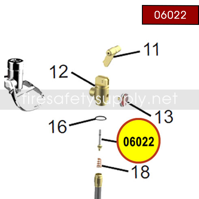 Amerex 06022 Valve Stem Assembly Brass 50