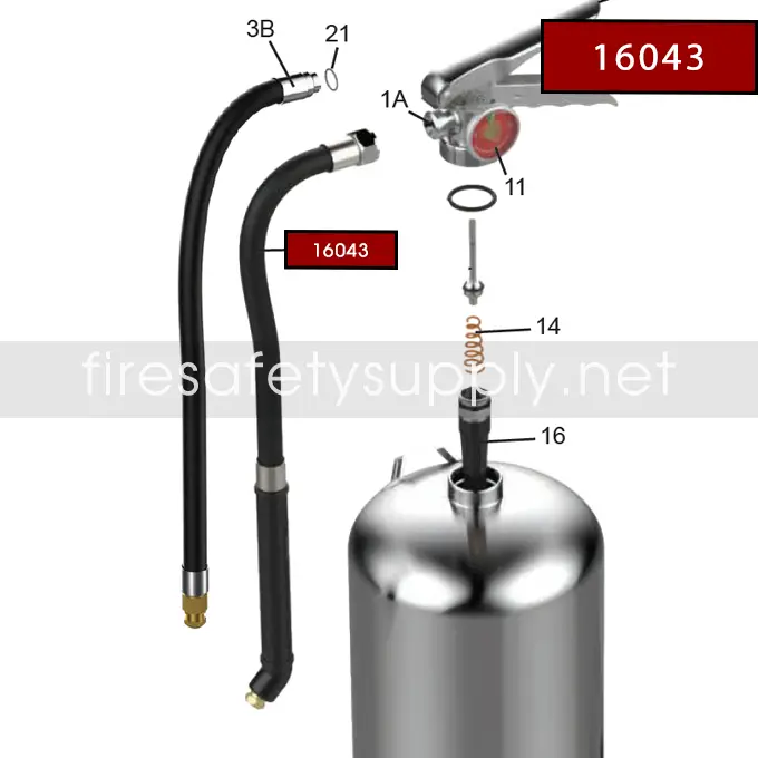 Amerex 16043 Hose Assembly 10.0 Nozzle Wet Chemical 6 L
