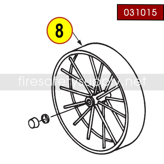 Ansul 031015 Wheel, Steel, 36 in., 150-C and D, Painted CR, Wide