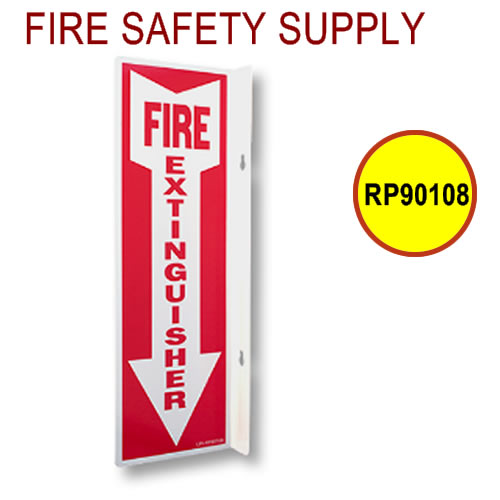 Fire Singage RP90108 4 Inch x 12 Inch Rigid Plastic 90 Degree Angle Sign