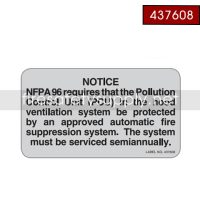 Ansul 437608 PCU Notice Label