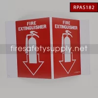 Fire Extinguisher Rigid Plastic Arrow - 5”X6” 3D Angle RPAS182