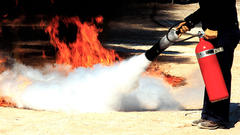 training on how to use a fire extinguisher